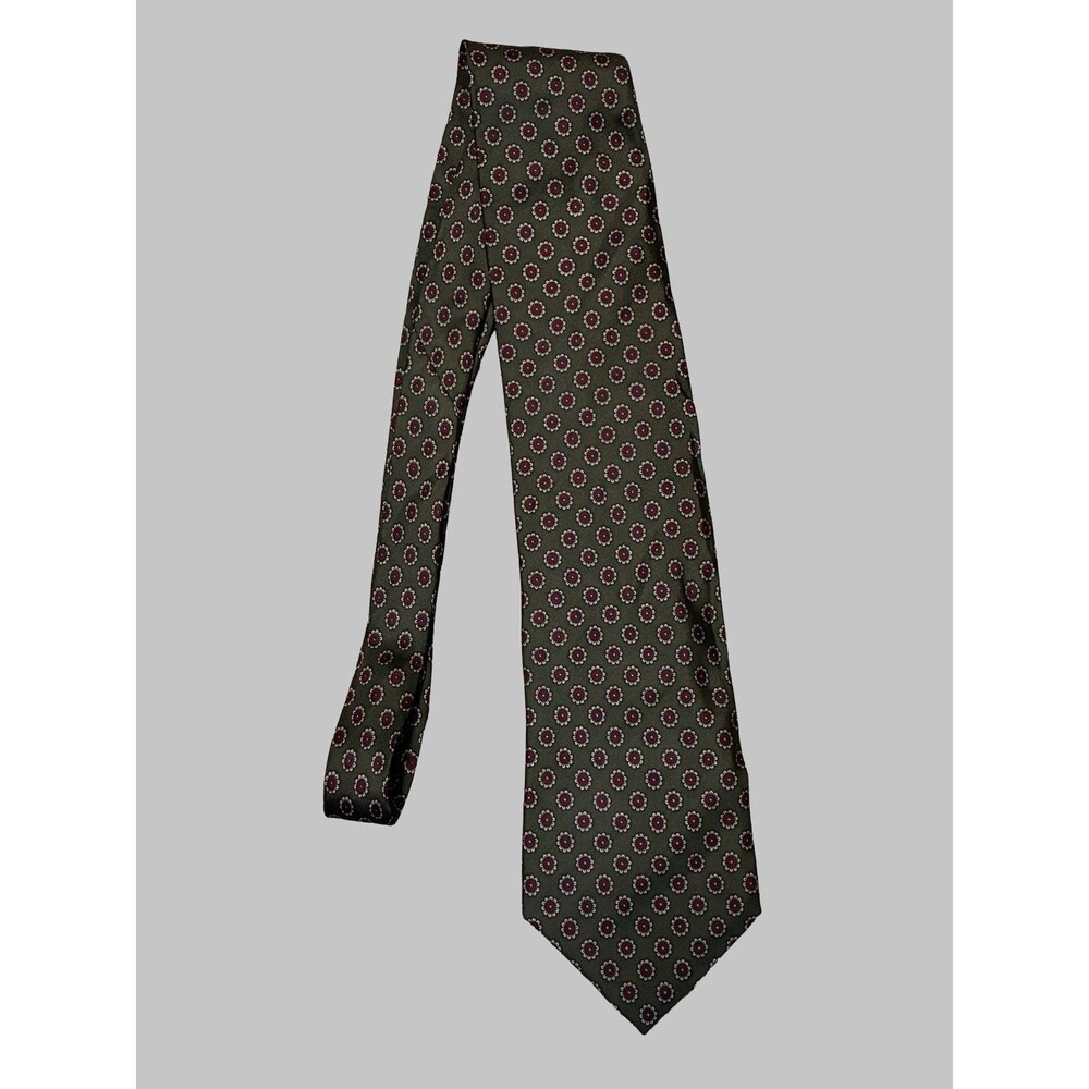 Fendi Vintage Green Floral Tie 100% Silk
